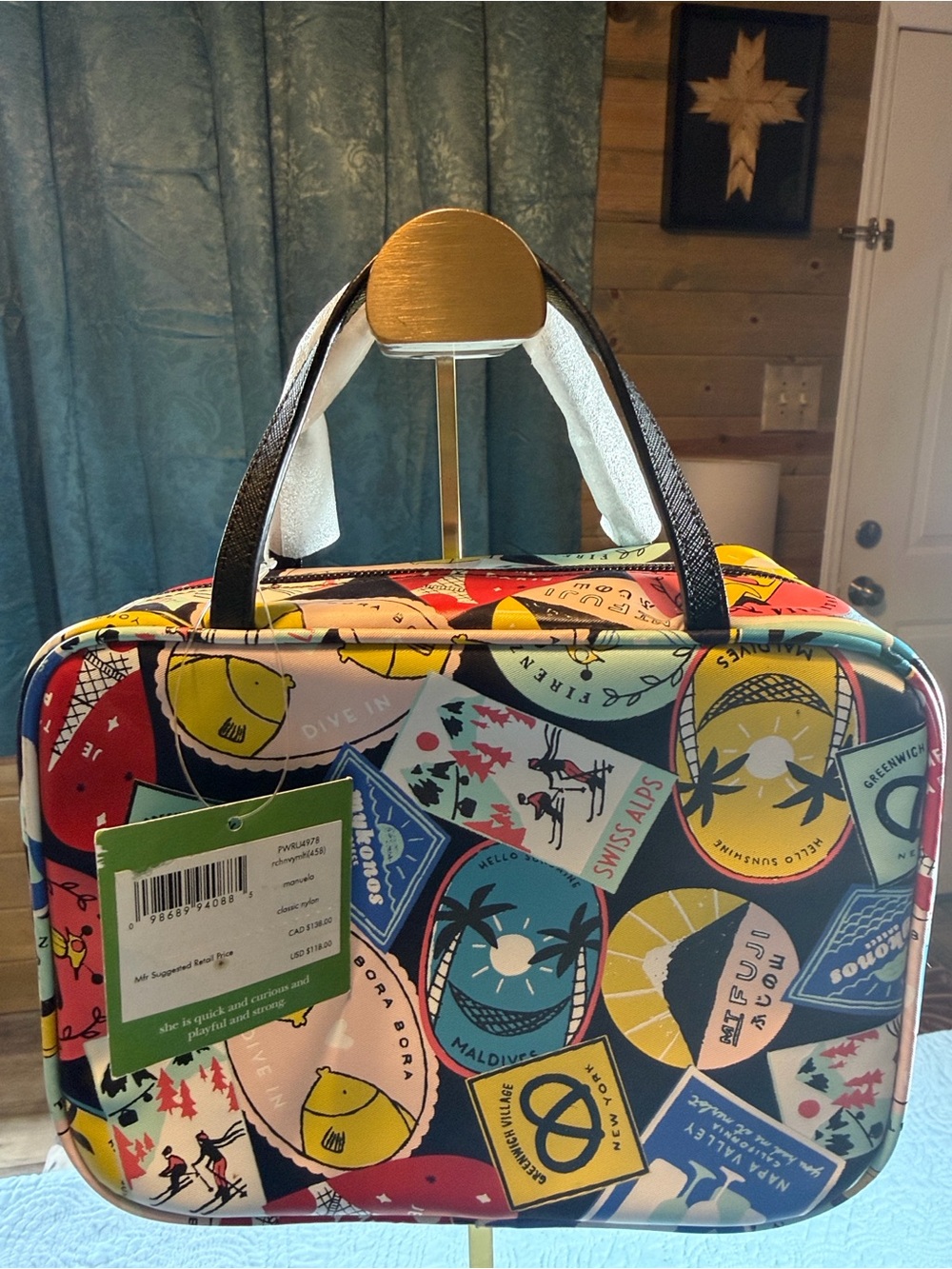 kate spade Multicolor Travel Sticker-Print Toiletry Bag - Picture 3 of 8